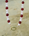 Rose pendant beaded necklace